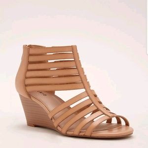 NIB Torrid Tan Strappy Wedge Sandals